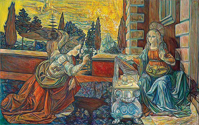 Милица Стевановић, Благовести по Леонарду, 1997. 2015. уље на платну 